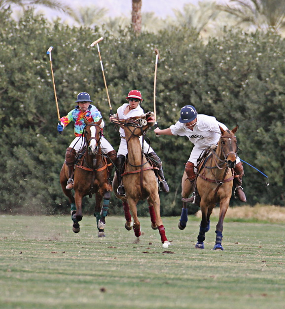 Lillian Roberts: 3 Polo Players Abreast